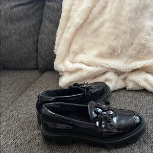 Sonoma Black Patent Floral-Embellished Loafers